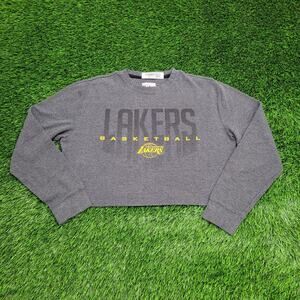 Los-Angeles Lakers Crop-Top Shirt Womens XL 21x17 Gray